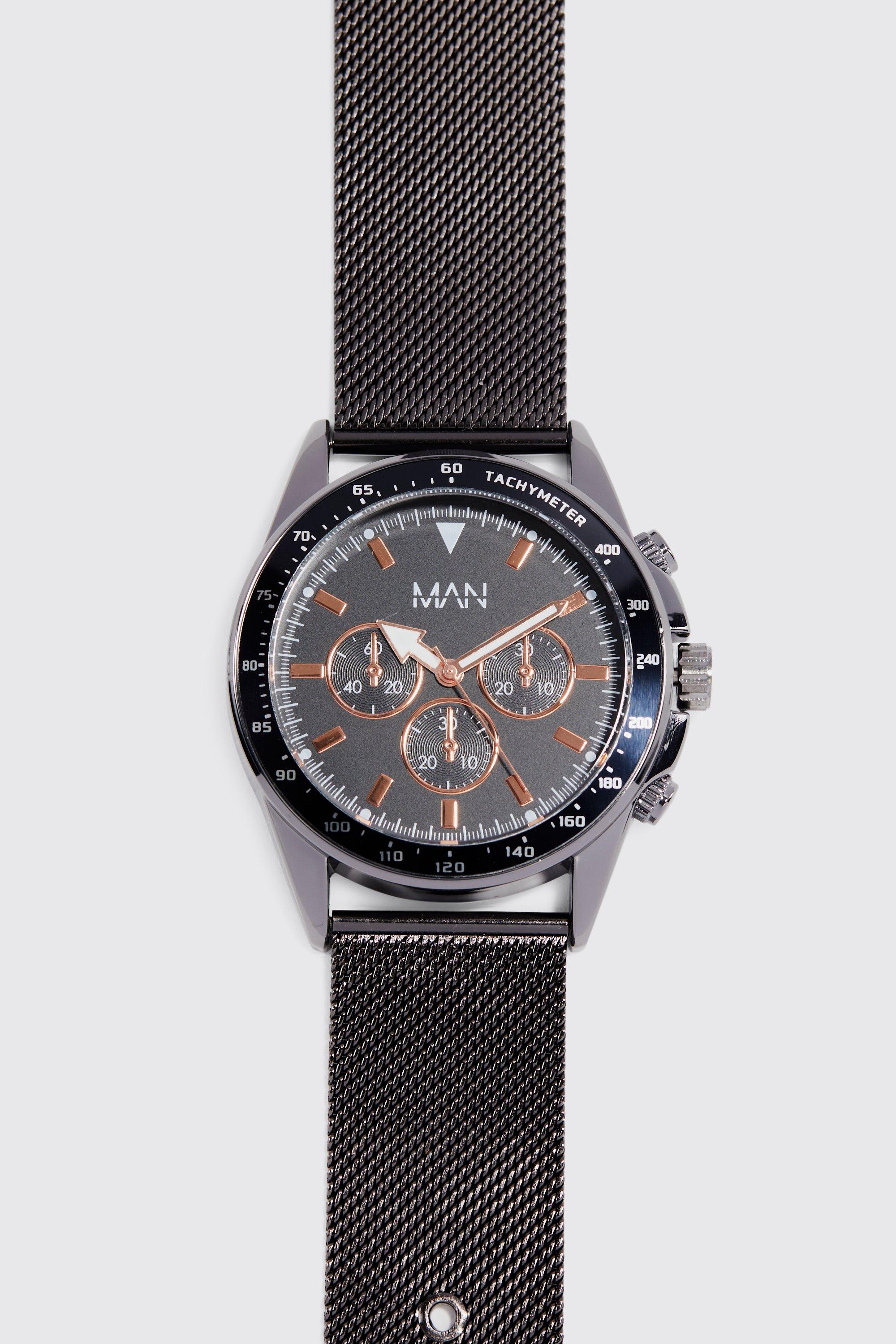 Mens Metallics Original Man Mesh Strap Watch, Metallics